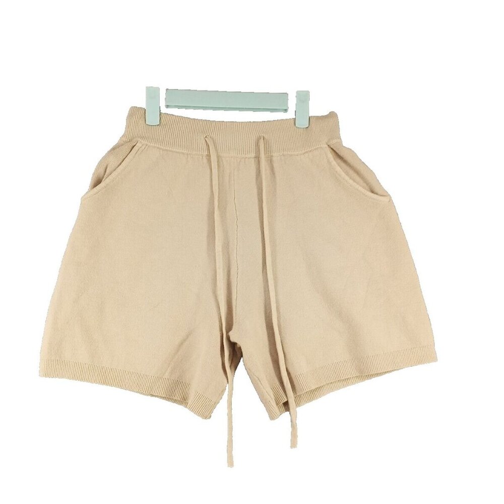 TEA N ROSE Sweatshorts Size SMALL (4-6) Women Casual Tan Knit W/ Pockets